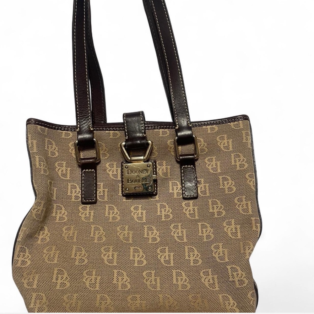 Dooney & Bourke Brown Leather Trim Tote